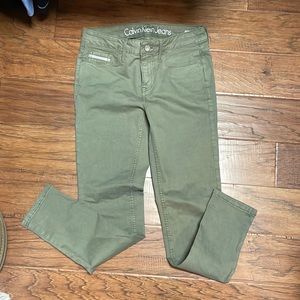Army Green CK Ankle Skinny Jeans 27